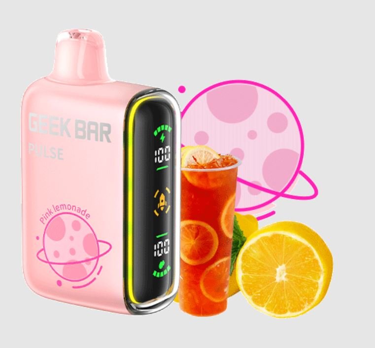 The Geek Bar Pulse Pink Lemonade Vape with 15000 Puffs delivers a refreshing, citrusy burst of flavor that’s perfect for any vaper craving a sweet and tangy experience.